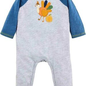 NWT 9-12M Mud Pie Pilgrim Turkey Baby One-Piece Romper